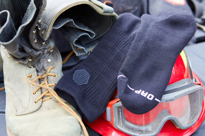 Orp Sock worn by forest fireman.  